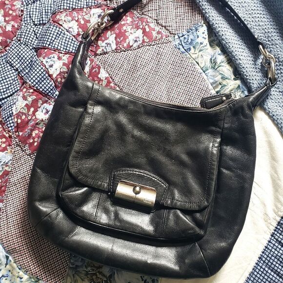Coach Kristin Black Leather Purse Silver Hardware no l1176-19293 - Picture 1 of 13